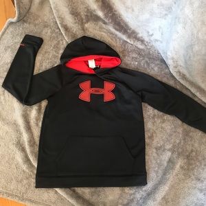 Under Armour hoodie. YXL. Black Red